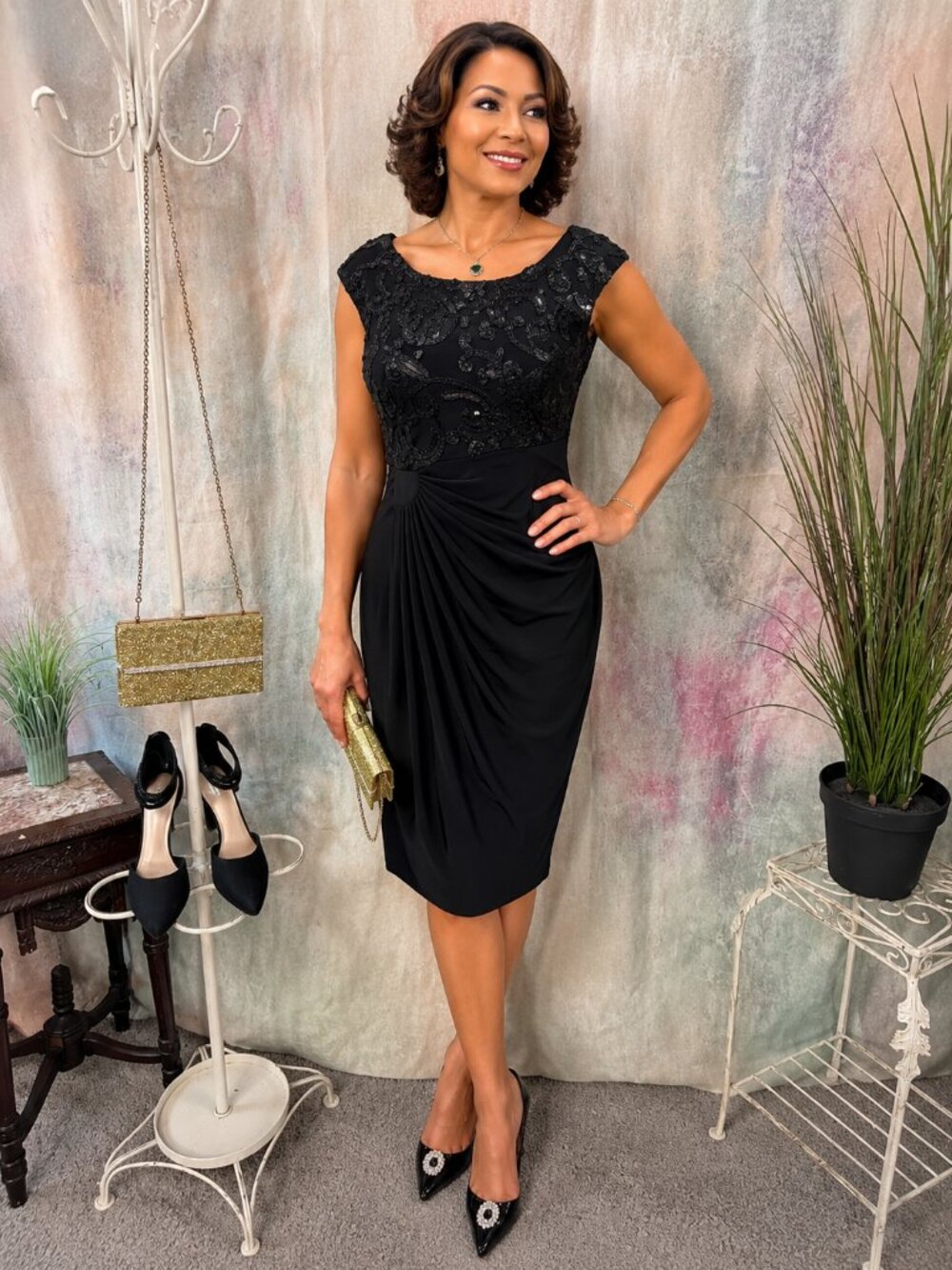 New πconnected apparel Embroidered Lace Faux-Wrap Cocktail - Night Out Dress